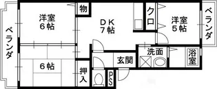 サンハイム南山本【2階】の間取り