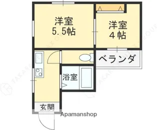 大宝八戸ノ里マンション【3階】の間取り