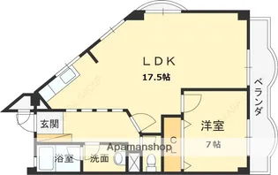 兵庫県西宮市南越木岩町【マンション】の間取り