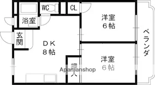 ストーク三津屋【201号室】の間取り