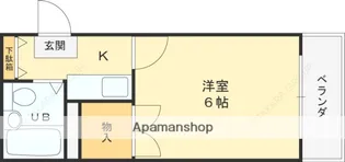 上村ハイツ若江【302号室】の間取り