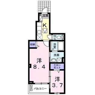 ラ サクセション宝塚【1階】の間取り