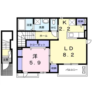 レヴール松ヶ丘【2階】の間取り