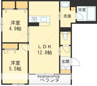 シャーメゾンセレナヴィラ小阪E【2階】の間取り
