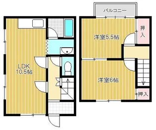 兵庫県宝塚市高司3丁目【テラスハウス】の間取り