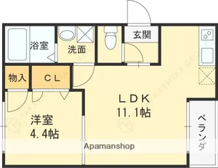 大阪府東大阪市稲田本町3丁目【アパート】の間取り