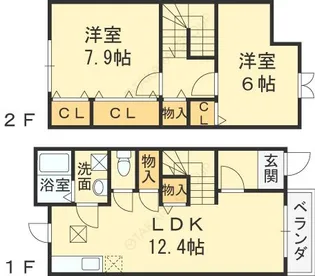 クレベール2番館【1階】の間取り