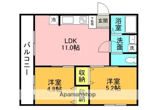 CRYSTAL花園【2階】の間取り