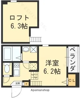 クレセントハイツ【203号室】の間取り