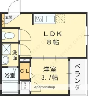 LA TIEDEUR【1階】の間取り