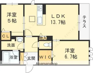 ノーヴェ エレガンテ【1階】の間取り