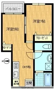 ディーセントⅡ【2C号室】の間取り