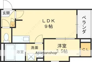 大阪府東大阪市瓢箪山町【アパート】の間取り