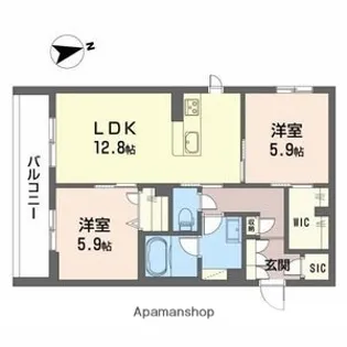 シャーメゾンカーサレジオ【2階】の間取り
