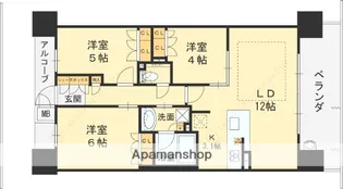 グランアッシュ小阪【405号室】の間取り