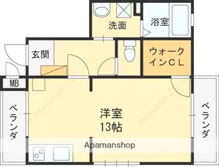 ワンズ・ガーデン【2階】の間取り