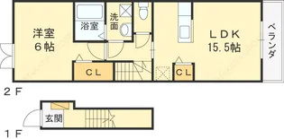 ジェルメ・コリーヌⅢ【2階】の間取り