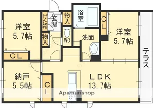 シャーメゾン下小阪Ⅱ【3階】の間取り