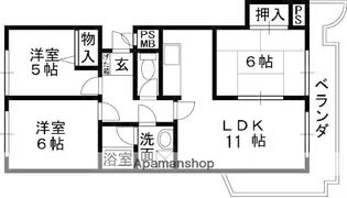 ハイグレード堅下【302号室】の間取り