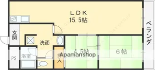 東山本ハイツ【1階】の間取り