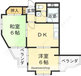フローレンス西宮Ⅰ【111号室】の間取り