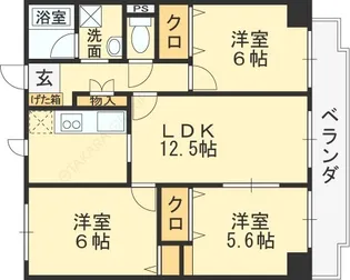 エオリアンハープ【402号室号室】の間取り