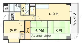 リープハーベン八尾木【2階】の間取り