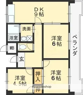 グランドハイツ春日台【303号室】の間取り