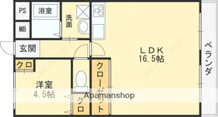 サンハイツ田中【602号室】の間取り