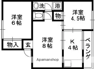 朝風マンション1番館【303号室】の間取り
