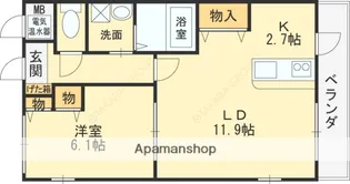 ミルキーウェイ八尾【103号室】の間取り