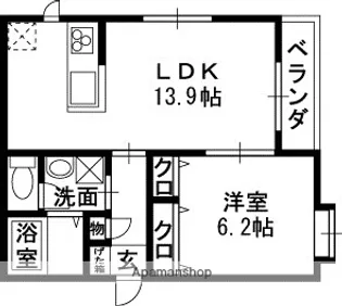 ヌーベル上之島A【2階】の間取り