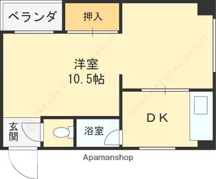 久宝寺コーポラス【A407号室】の間取り