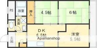 花園マンション巽【410号室】の間取り