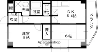 ジェンティール甲東【3階】の間取り