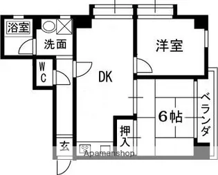 フラット八尾【4階】の間取り