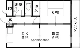 シャトーバーデンバーデン【202号室】の間取り