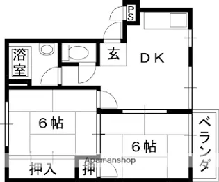 向井コーポラス【3階】の間取り