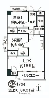 プロスベール高安【3階】の間取り