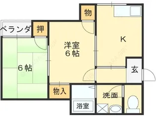 ビートル山本北C棟【106号室】の間取り