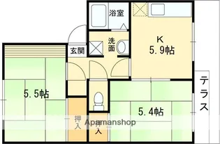 ハイツ左近【105号室】の間取り