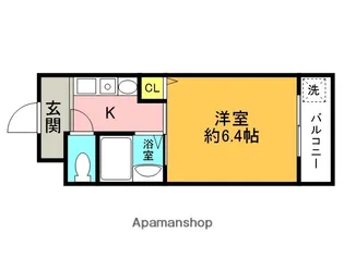 第6カシノハイツ【4階】の間取り