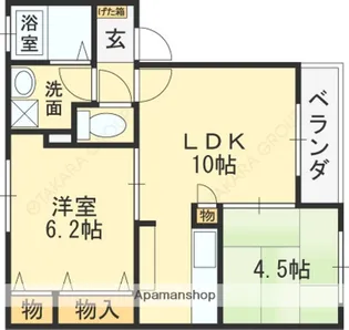メゾンボヌール【103号室】の間取り