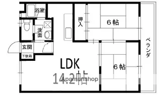 兵庫県西宮市北名次町【マンション】の間取り