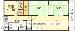 グランドゥール緑ヶ丘【4階】の間取り