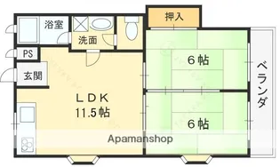 ニュータウン中田【201号室】の間取り