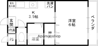 アパートメント柏原【307号室】の間取り
