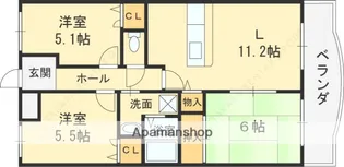 カーザDIポルタ【508号室】の間取り