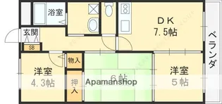 ブランシェ高安【4階】の間取り