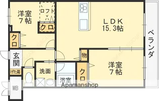 PRESTIGE M【103号室】の間取り